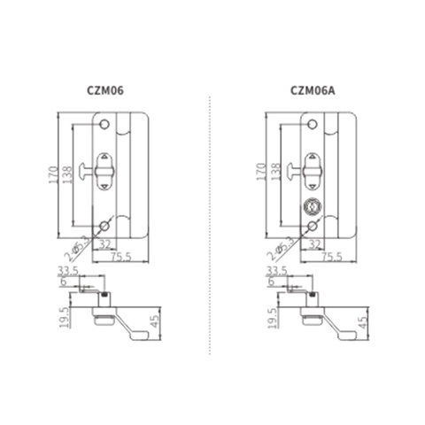 Ручка с скользящим замком CZM06