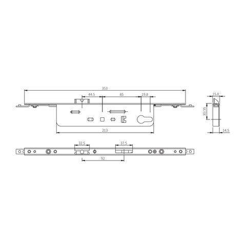 Твердый корпус дверного замка из нержавеющей стали P8535/P8530