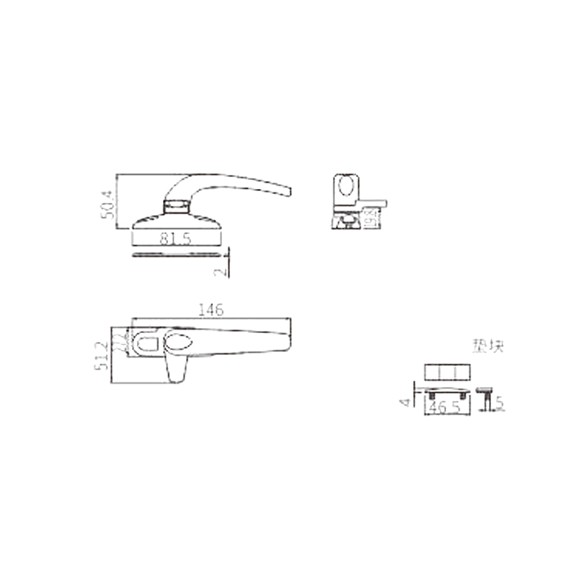 Ручка Camlock из ПВХ PZY04R/L