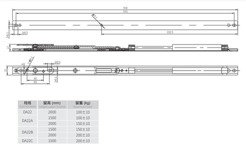 Горячая продажа продукта пневматический ограничитель для верхнеподвесного окна DA22
