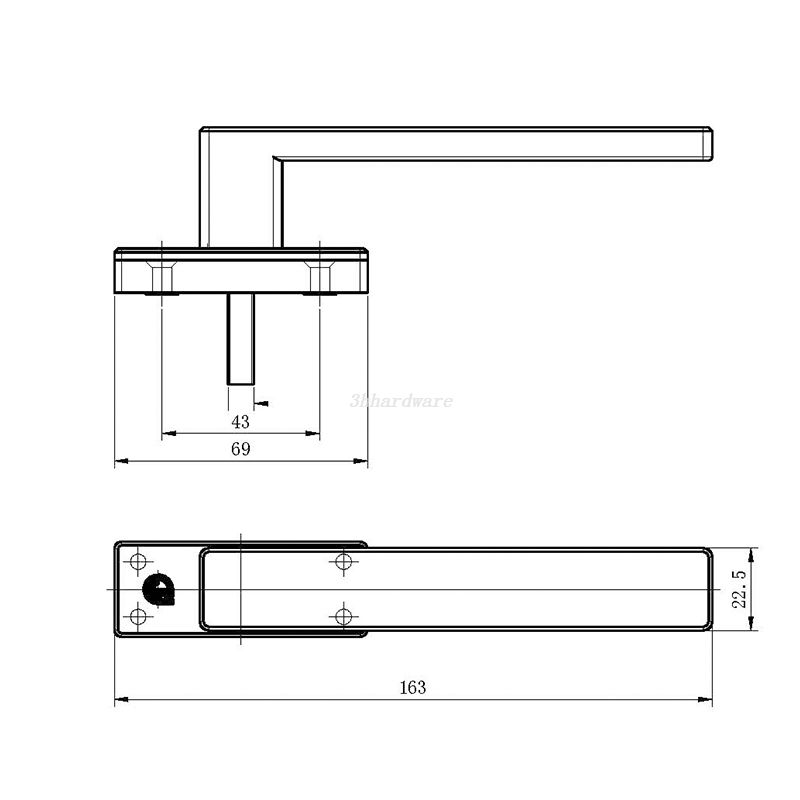 Алюминиевая оконная ручка JCZ54