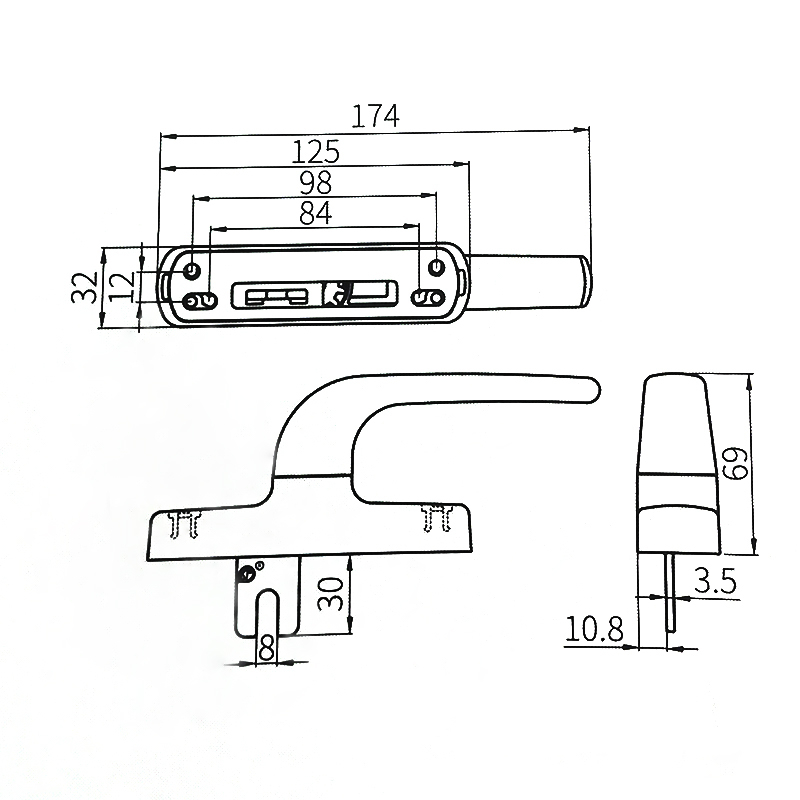 Алюминиевая оконная ручка CZH26A