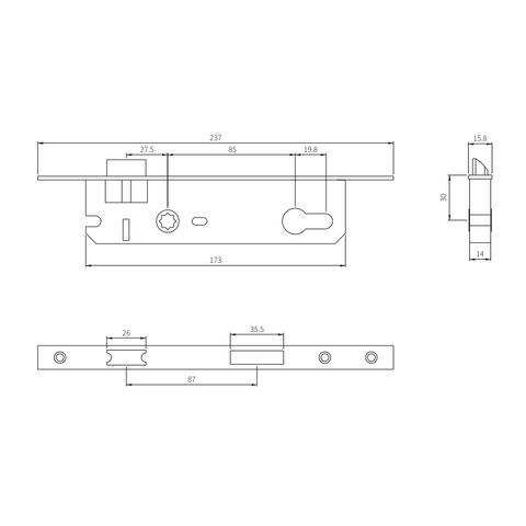 Корпус P8530A дверного замка безопасности из нержавеющей стали по индивидуальному заказу