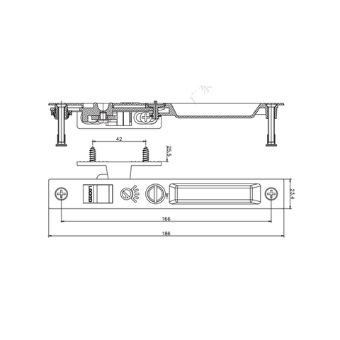 Замок с раздвижной защелкой STG06A