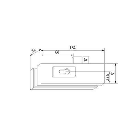 Нашивка для замка стеклянной двери PL-10